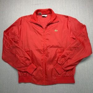 Vtg Izod Lacoste Jacket Mens L Nylon Bomber Full Zip Windbreaker 80s